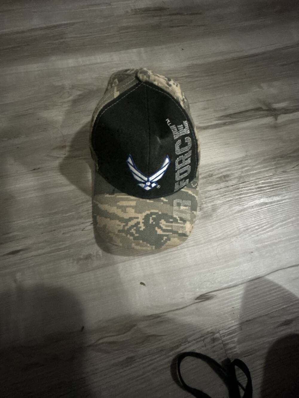 U.S. Air Force Digital Camo and Black Embroidered Baseball Cap Hat